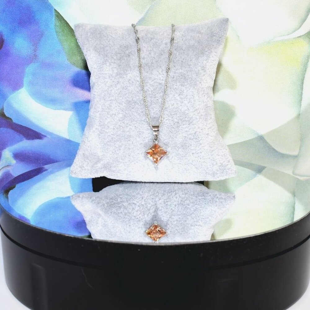Mia Sincerity Simulated Ceylon Topaz 925 Sterling Silver Necklace Gift Boxed